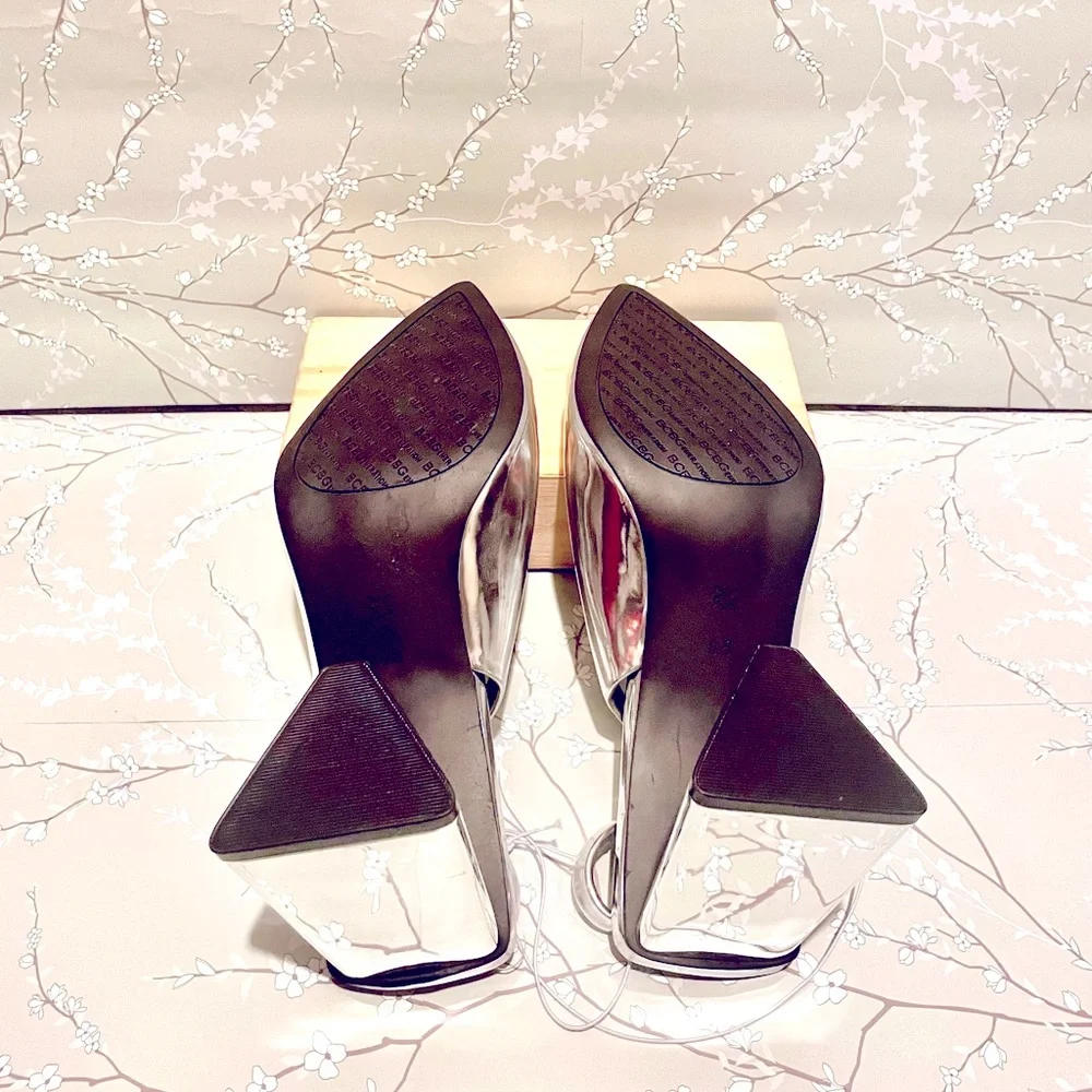 BCBGeneration Metallic Silver Slingback Pumps Women’s Size 8 New - Picture 2 of 6